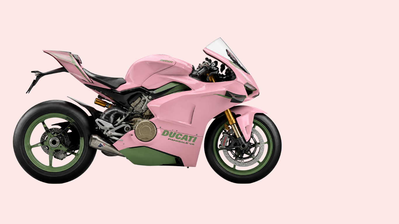 Pink Ducati motorcycle