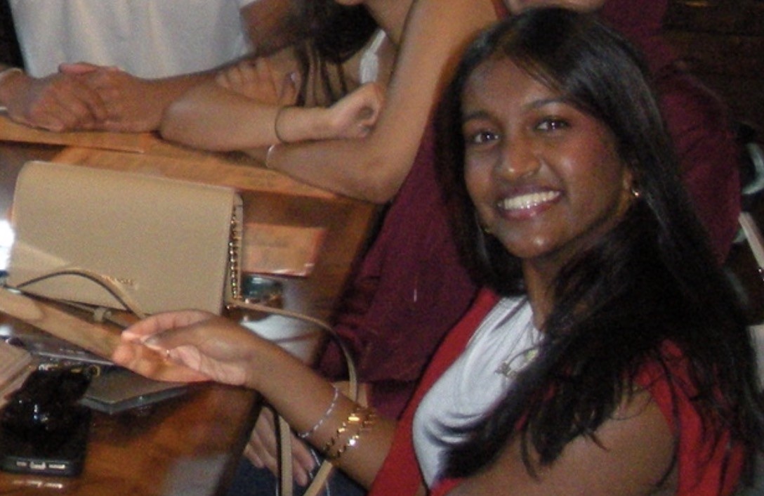 Dhaya at dinner