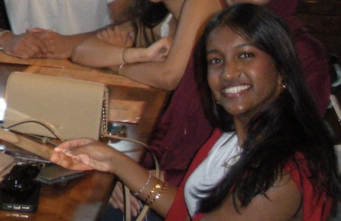 Dhaya at dinner