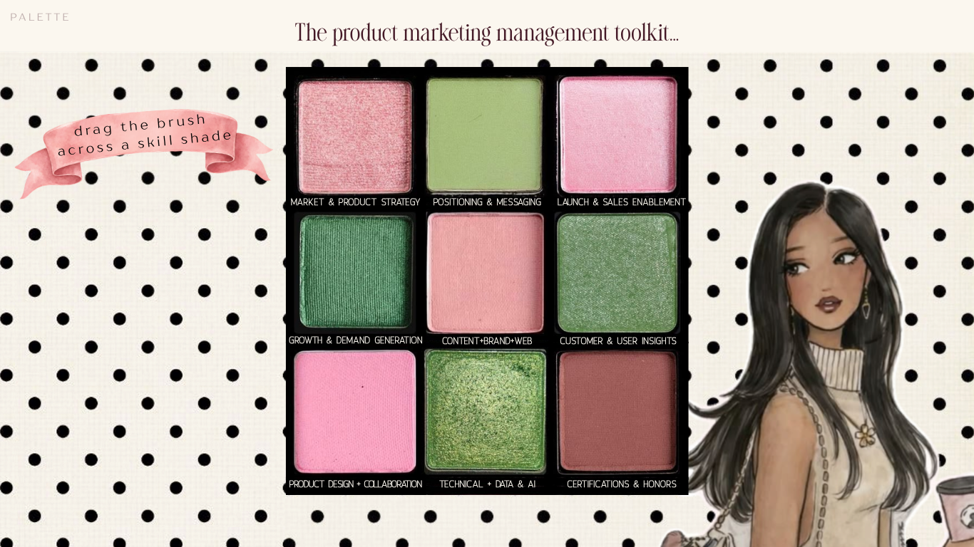 Palette: drag the brush across a skill shade